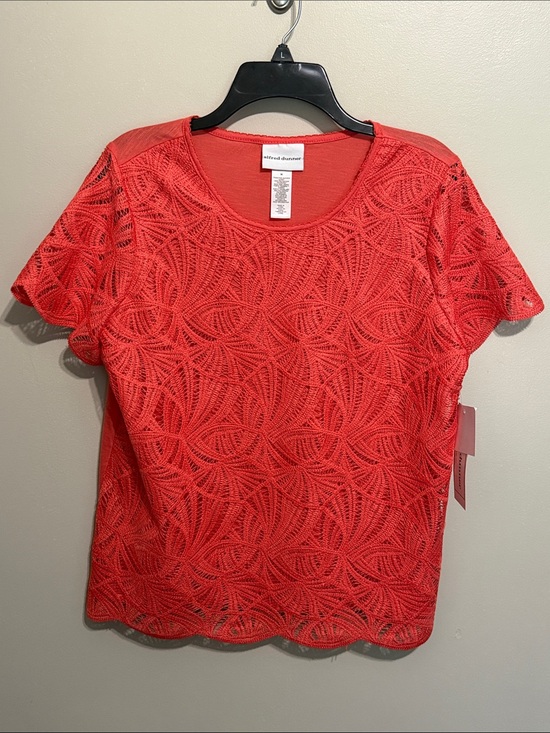 Alfred Dunner Tops - Alfred Dunner Lace Knit Short-Sleeve Top